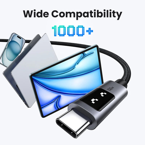 ខ្សែសាក UGREEN UNO PD100W USB C សាកលឿន ប្រភេទ C ទៅ Type C សម្រាប់ iPhone Air/17/16 Samsung S26/25 iPad MacBook ទំហំ 0.5-3M