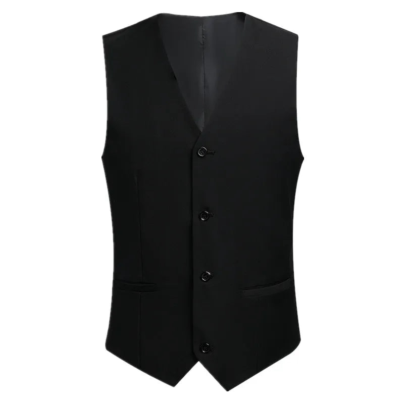 2026 New Men's Black Suit Three-Piece, Business Wedding Jacket with Vest and Pants, Asian Size M-6XL, Burgundy Gray White Sets.