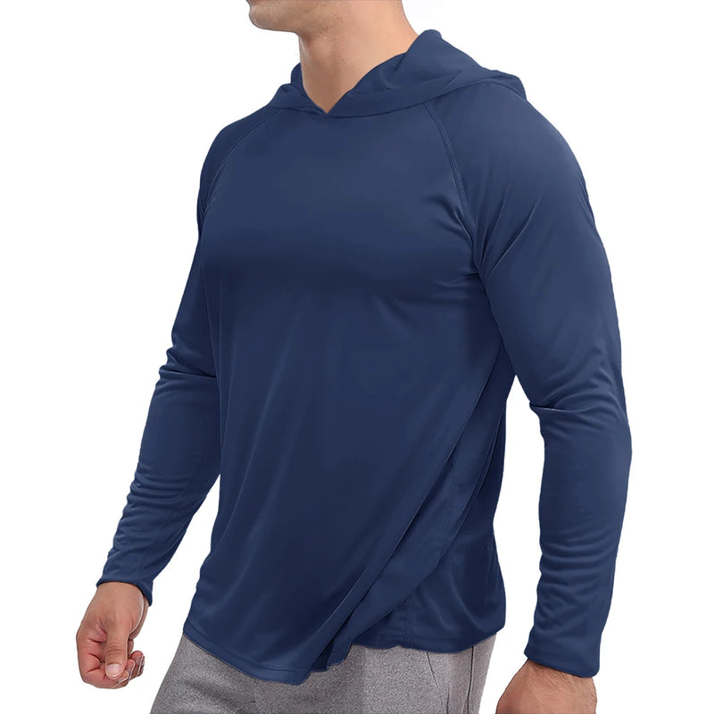 TACVASEN UPF 50+ Sun Protection T-Shirts Mens Long Sleeve Hoodie Casual Quick Dry T-Shirts Outdoor Hike Sports Run Pullover Tops