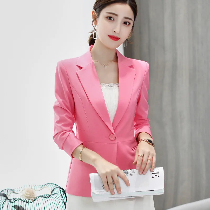 2026 Spring New Women's Long-sleeved Suit Jacket, Korean Style Slim Short Coat Women, Asian Size M-XXXL, Girl's Blazers