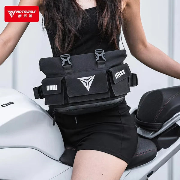 MOTOWOLF Motorcycle Riding Waist Pack Large Capacity Backpack Men Women Waterproof Multiple Pockets Rider Crossbody Bag