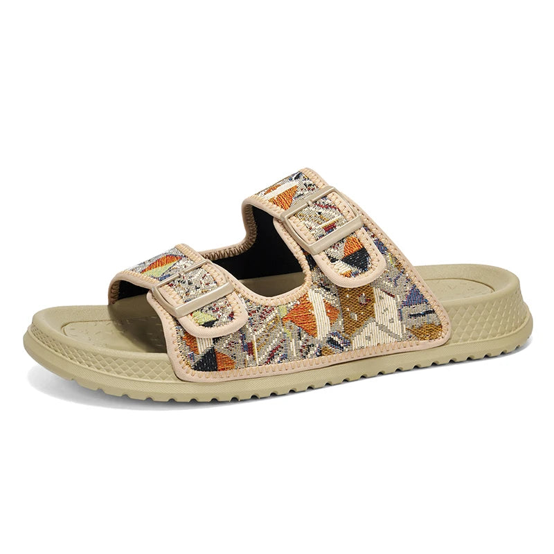 Men's slip-on slippers summer New lightweight breathable soft sole outdoor casual sports fashion anti-slip city walking slippers