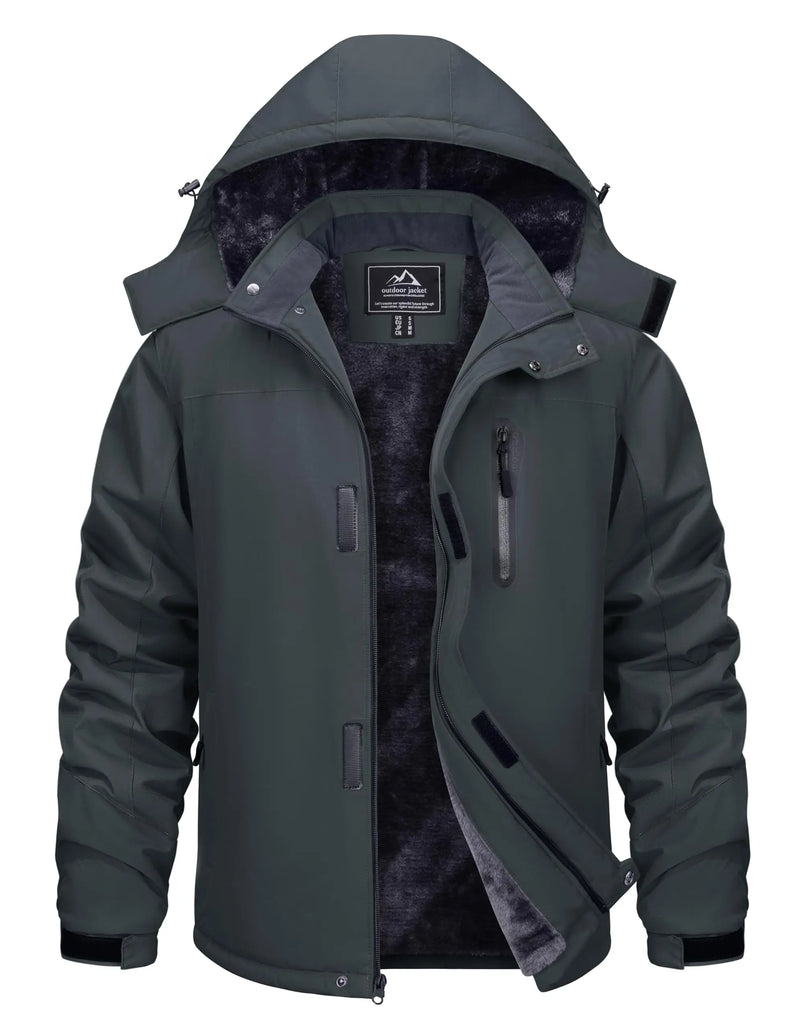 TACVASEN Winter Thicken Ski Snowboard Jacket Mens Fleece Waterproof Hiking Jackets Outdoor Mountain Trekking Windbreaker Parka