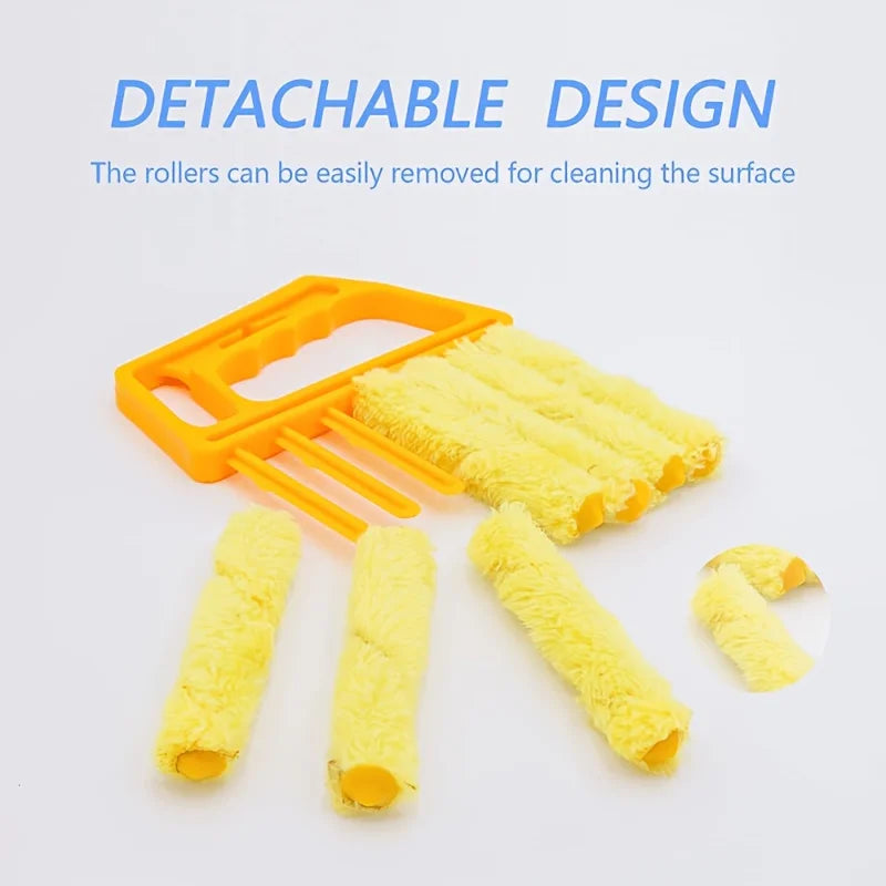 1pc Blind Cleaner Kit,Microfiber Reusable Washable Household Tool,for Vents Windows Curtains,with Crevice Brush,cleaning brush