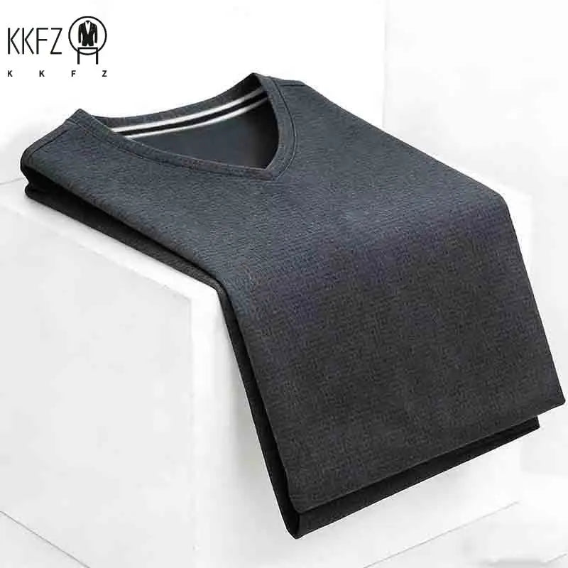 Men's Plus Size Camel V-neck Long Sleeve Shirt Loose Fit Comfortable Casual Top for Big & Tall
