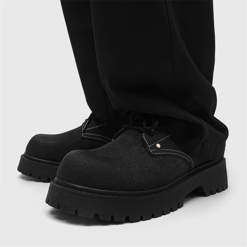Men's thick-sole outdoor tooling casual shoes Four Seasons new breathable non-slip soft-sole city walking shoes party tide shoes