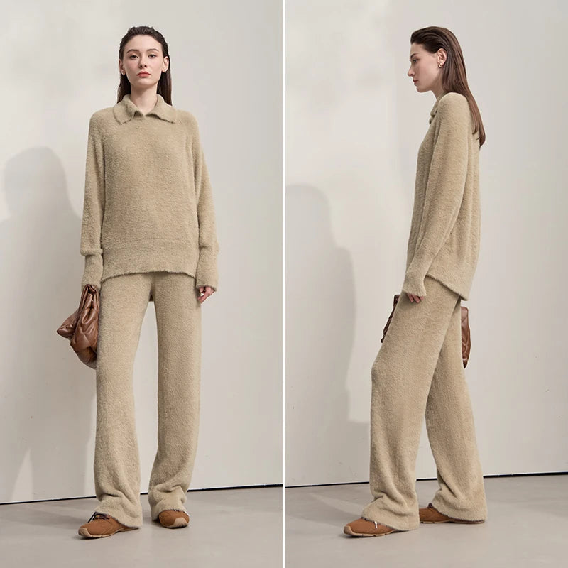 AMII Women's Sweater 2026 Autumn New Minimalist Loose Tops For Woman Pullover Long Sleeve Solid Versatile Ladies Clothes12553047