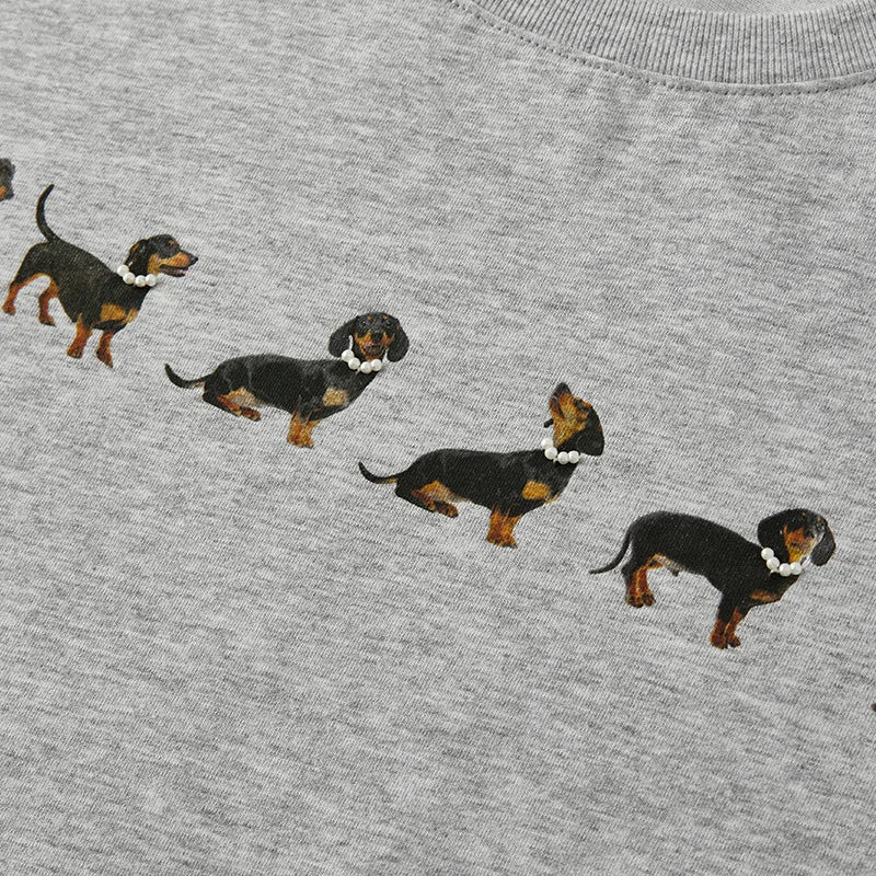 Semir Womens Tshirt 2026 Dog Printed Pullover Cute Fashion Casual Style Soft Comfortable Daily Wear Tops