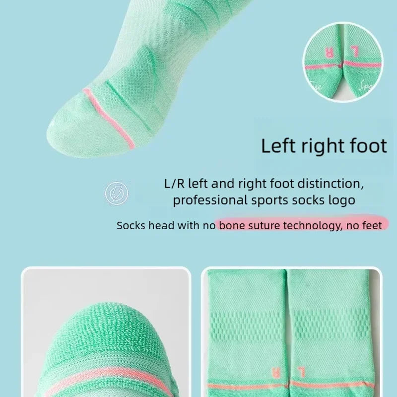 WRELS 1/2/3 Pairs Cycling Socks Moisture Wicking Hiking Sport Socks Women Arch Support Anti Slip Outdoor Training Running Socks