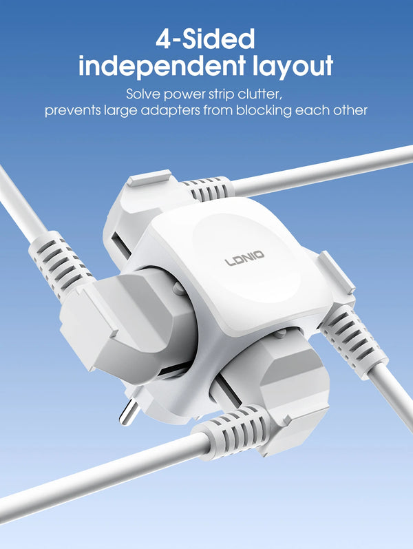 បន្ទះ ភ្លើង LDNIO 4 រន្ធ ដោត AC EU 3680W អាដាប់ទ័រ ថាមពល វ៉ុល ខ្ពស់ Cube អាច ពង្រីក បាន ដោយ មិន ប្រើ ខ្សែ EU សម្រាប់ ការិយាល័យ ផ្ទះ ផ្ទះបាយ