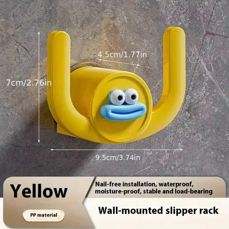 2PCS Cartoon Slippers Hook Bathroom Slipper Rack Shower Storage Organizer Shoe Holder Drainage Stand for Bathrooms and Bedrooms
