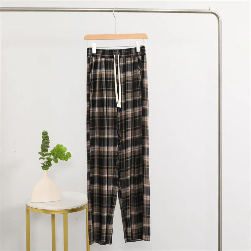 2026 New Casual High Waist Sleep Pants Women Striped Loose Ladies Pajama Pant Home Wear Trousers Pantalon Pijama Nightwear