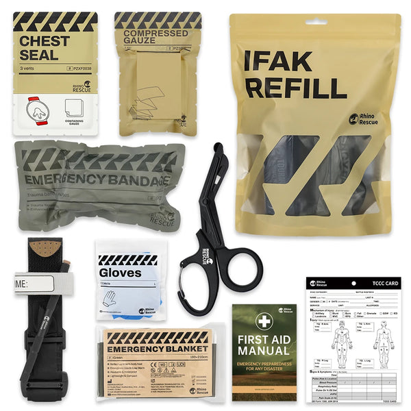 RHINO RESCUE First Aid Trauma Kit To Configure Survival Kit Outdoor Emergency Kit For Camping Hiking IFAK Refill Kit