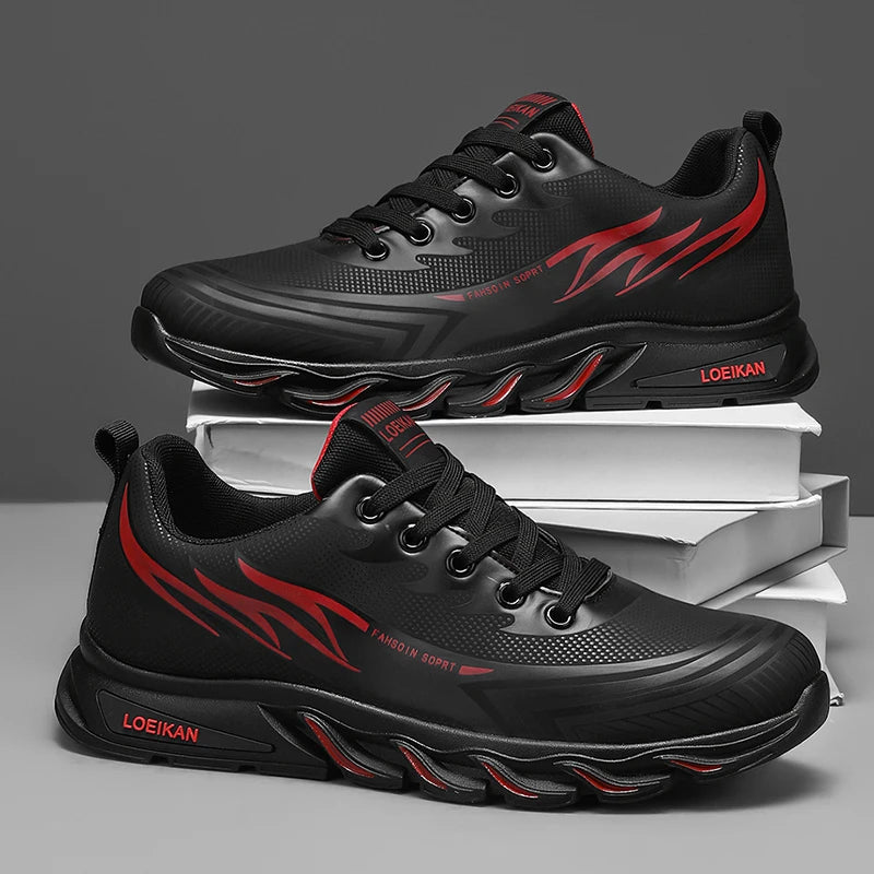 Men's plus size light casual sneakers Four seasons breathable soft sole comfort outdoor racing running student speed sports shoe