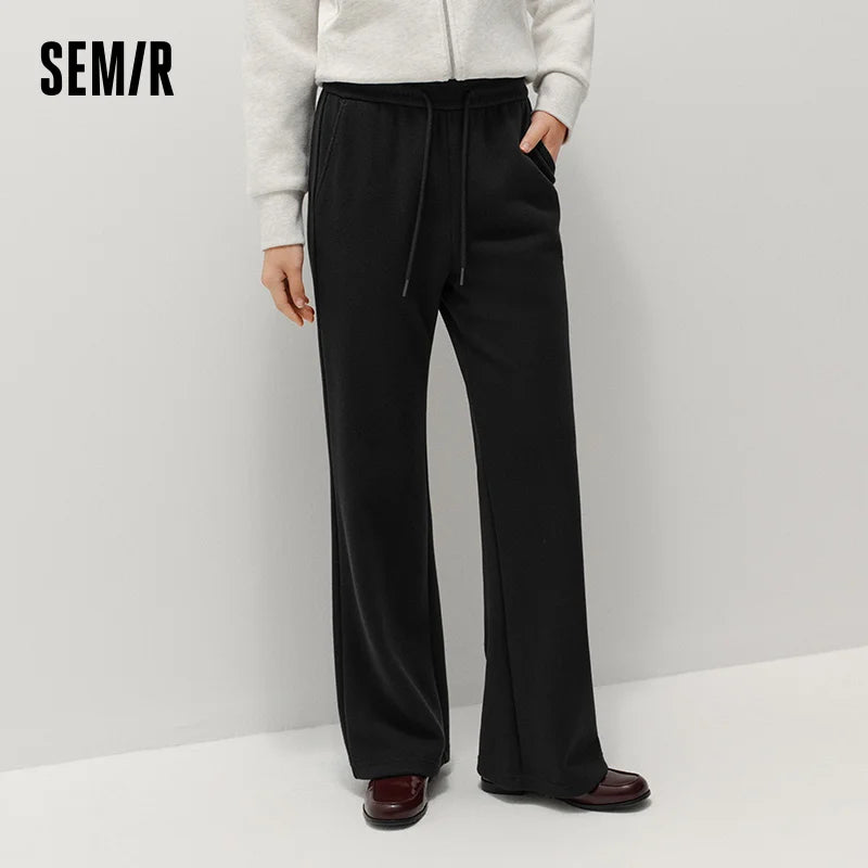 Semir Women Pants Wool Look Fabric Flared Leg Solid Color 2026 Winter Full Length Urban Casual Style Comfort Fit Everyday Style