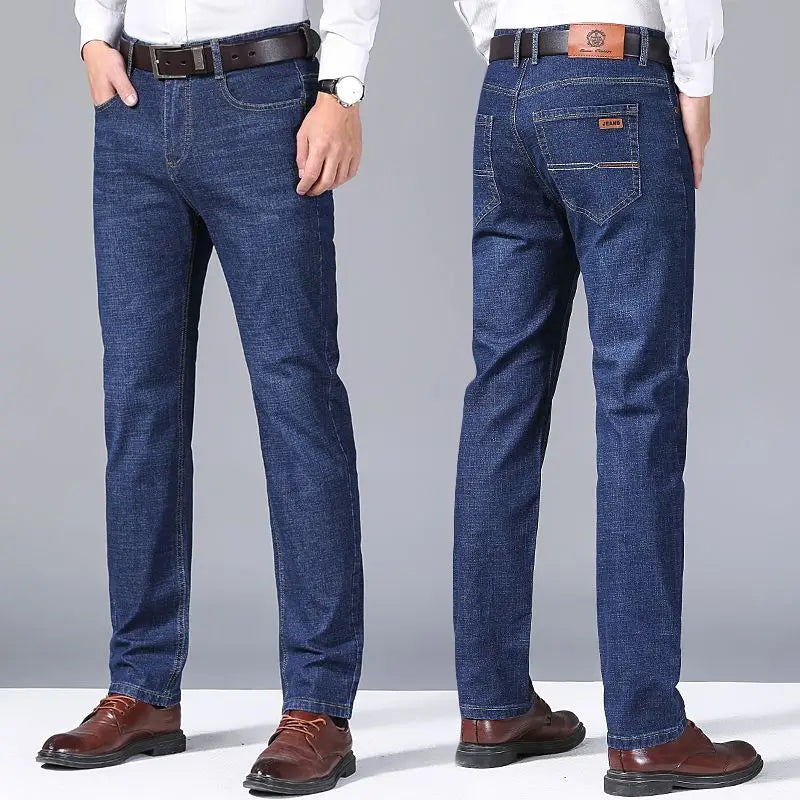 2026 Spring New Arrival Men's Black Jeans, Blue Stretch Denim Pants, Business Casual Shopping Trousers, Asian Sizes 28-40