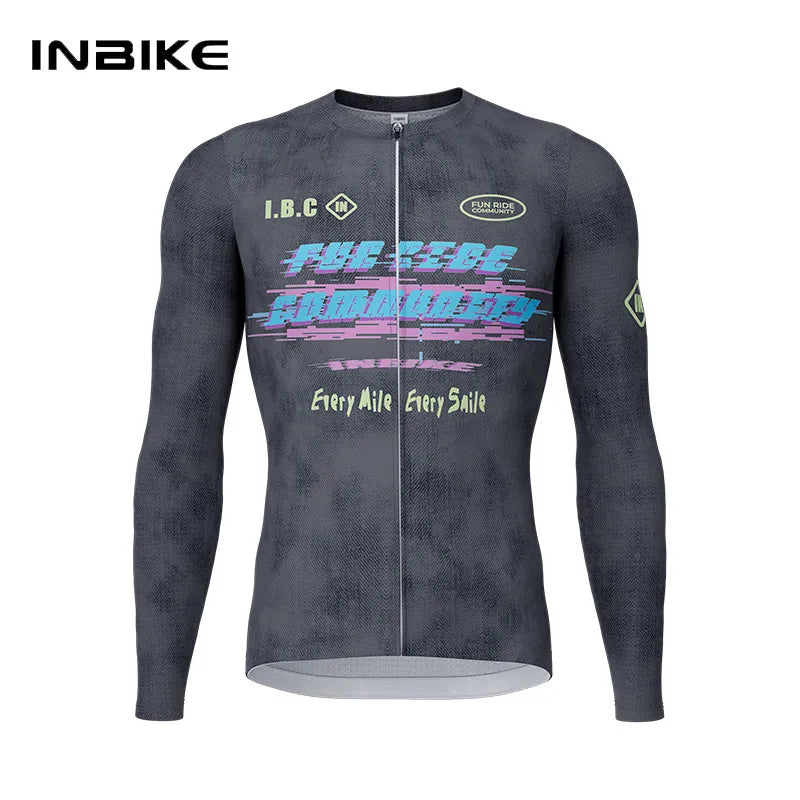 INBIKE 2025 Cycling Jersey Men Long Sleeve Road Bike Jerseys Full Zipper with Pockets Bicycle MTB Clothing Breathable Quick Dry