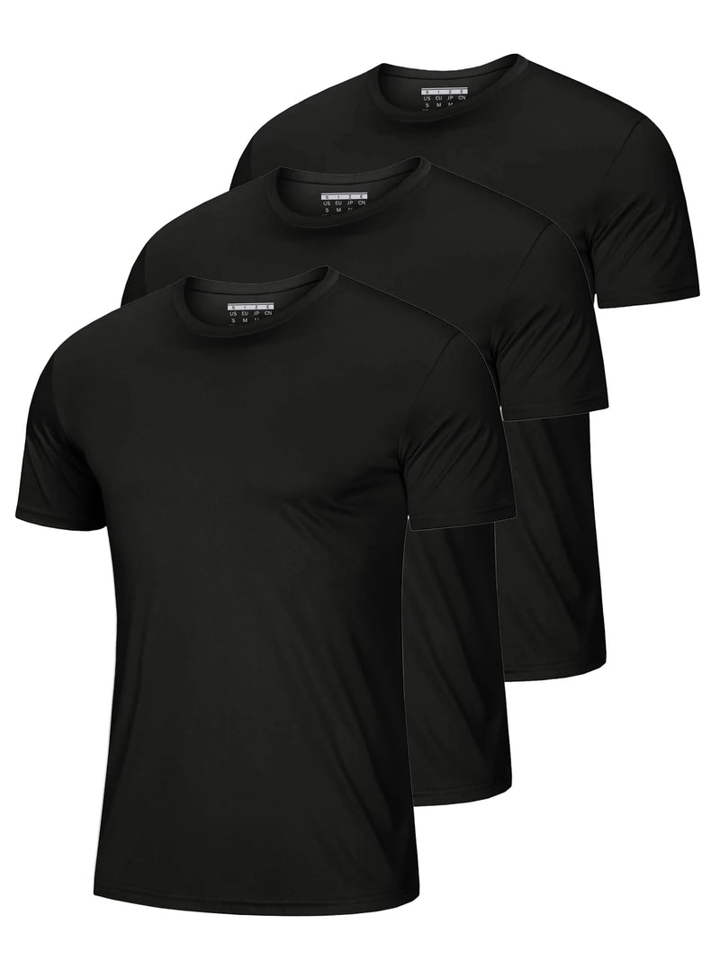 TACVASEN Men's 3 Pack UPF 50+ Sun Protection T-Shirts, Breathable Quick Dry Short Sleeve Tees for Running Hiking