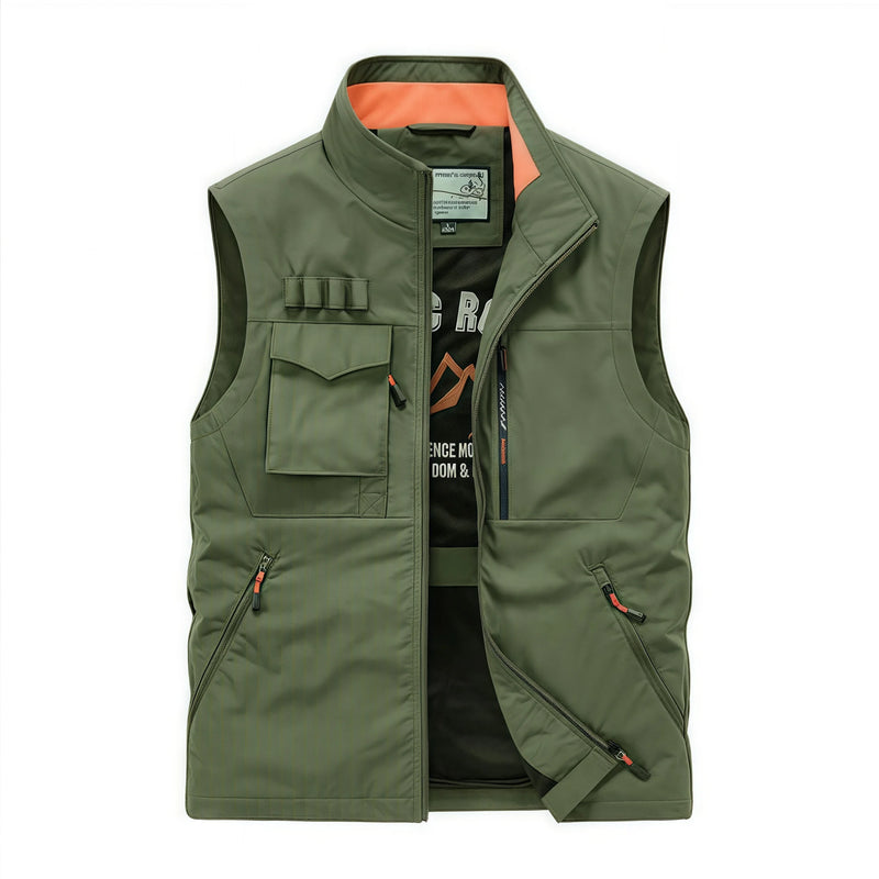 Men's thin multi-pocket Outdoor quick-drying vest  large-sized fishing suit casual work vest photography work jacket