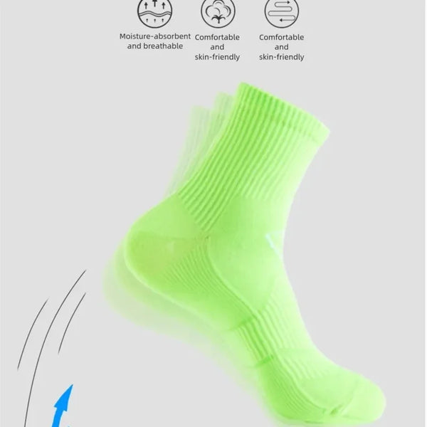 WRELS 1/2/3 Pairs Running Athletic Socks Cushioned Ankle Socks Men Women Arch Support Breathable Outdoors Sports Low Cut Socks