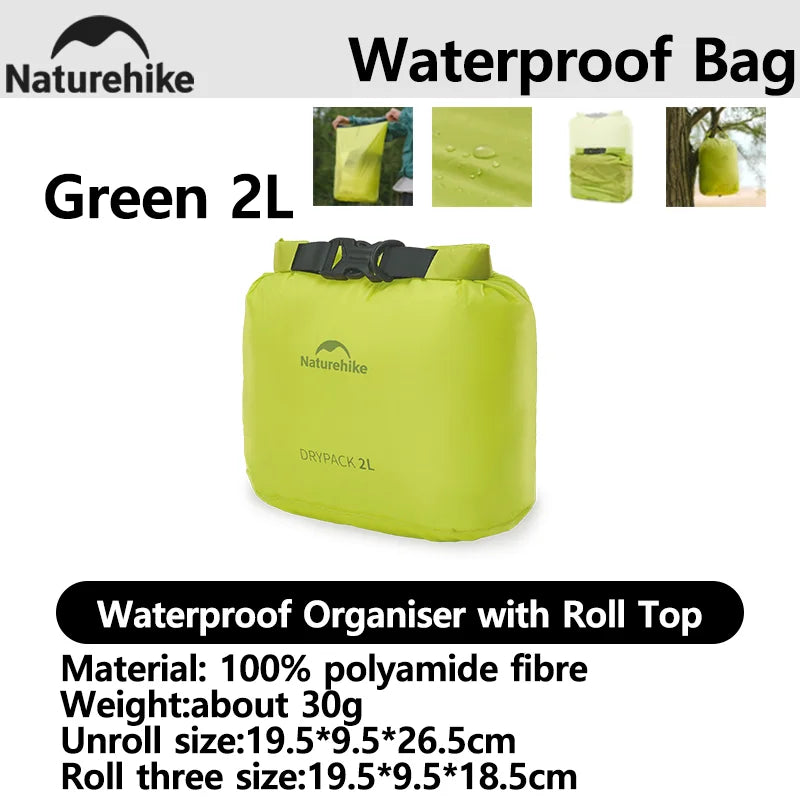 Naturehike2025 New Outdoor Ultralight Roll Top PU2000+ Waterproof Storage Bag Picnic Camping Drinking Water Storage Bag