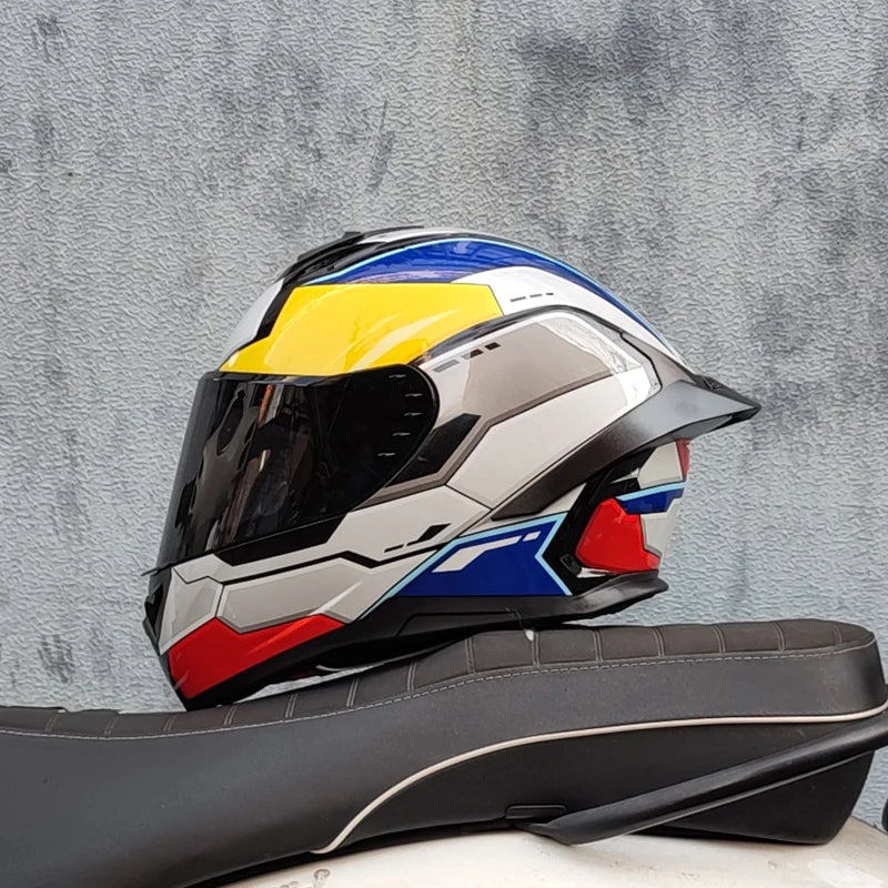 ORZ new motorcycle helmet full coverage racing helmet DOT approved personalized large tail wing