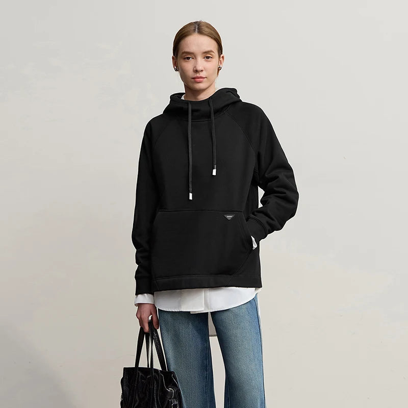 Amii Hooded Sweatshirts 2026 Winter New Loose Micro-elastic Long Sleeve Women's Hoodie Warm Versatile Sweatshirt Woman 12544111