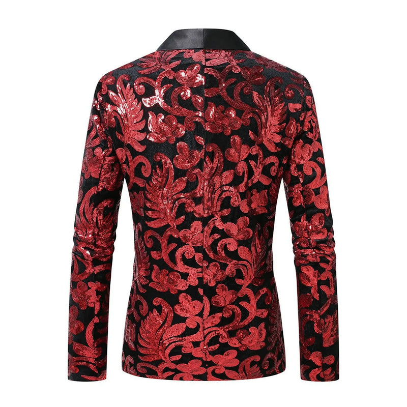 2026 Men Two-piece Suit, Sequin-embellished Jacket with Matching Trousers,Perfect for Weddings,Parties,and Stage Performances.