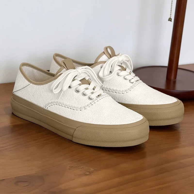 Men's thick-sole canvas casual shoes new four seasons breathable light soft-sole anti-slip outdoor versatile walking board shoes