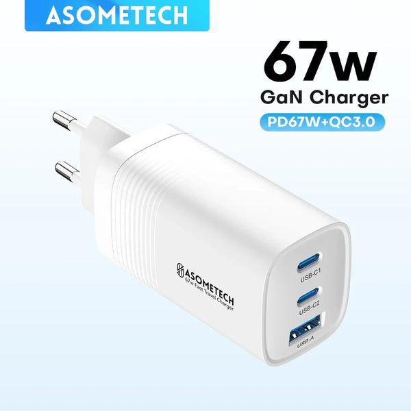 ឆ្នាំងសាក GaN USB Type C 67W សាកលឿន QC3.0 PD3.0 សម្រាប់ iPhone 14 13 Pro Xiaomi Laptop PPS ឆ្នាំងសាកលឿនចល័ត 45W សម្រាប់ Samsung