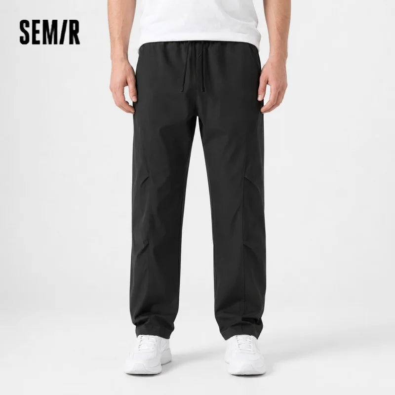 Semir Men Pants Crinkled 2026 Outdoor Workwear Parachute Solid Straight Urban Casual Everyday Style Soft Comfortable Daily Wear