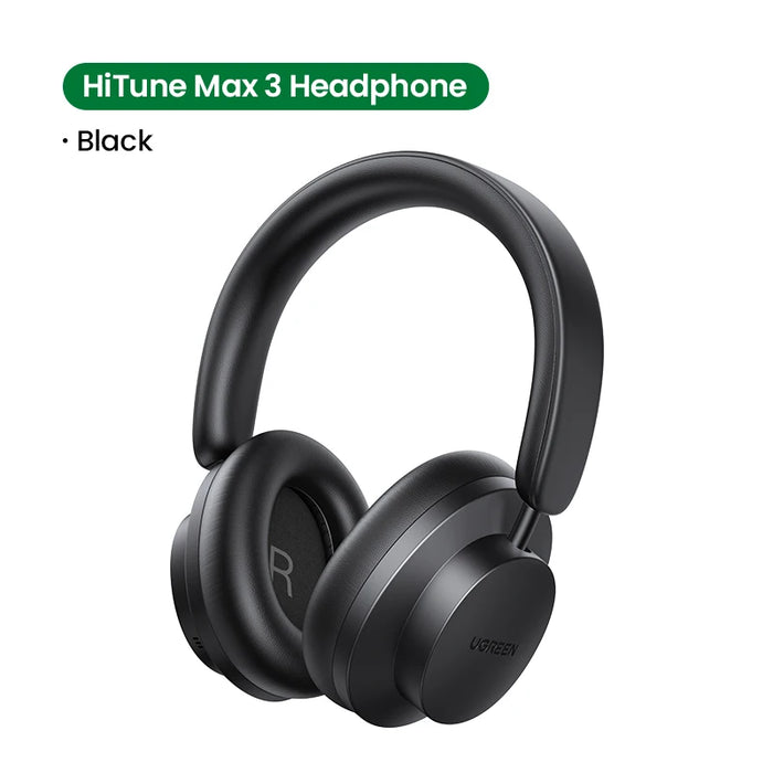 UGREEN HiTune Max3 Hybrid 35dB ANC Active Noise Cancelling Headphones Wireless Over Ear Bluetooth Earphones, 3D Spatial Audio Black CN