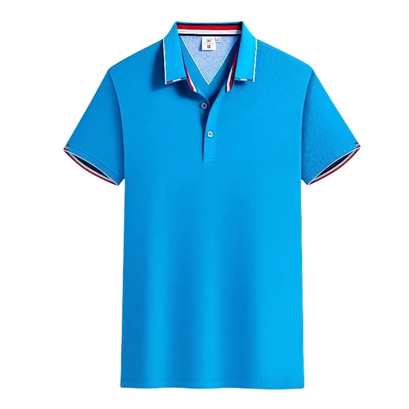 Summer Casual Loose Fit  Short Sleeve Polo Shirts  Customizable Corporate  Logo Printed Work Uniforms for Men And Women