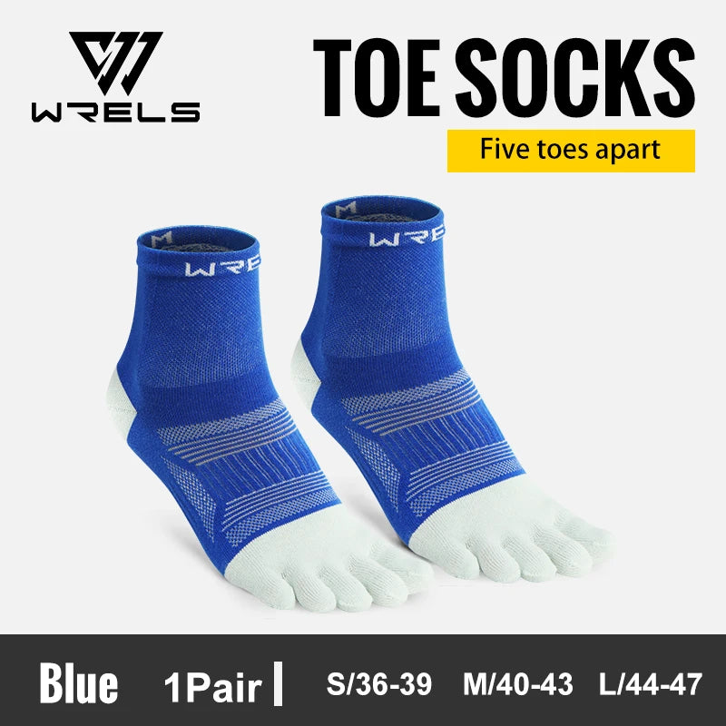 WRELS 1/2/3pairs Toe Socks 5 Finger Running Socks Anti Slip Moisture Wicking Anti-Blister Five Finger Breathable Athletic Socks