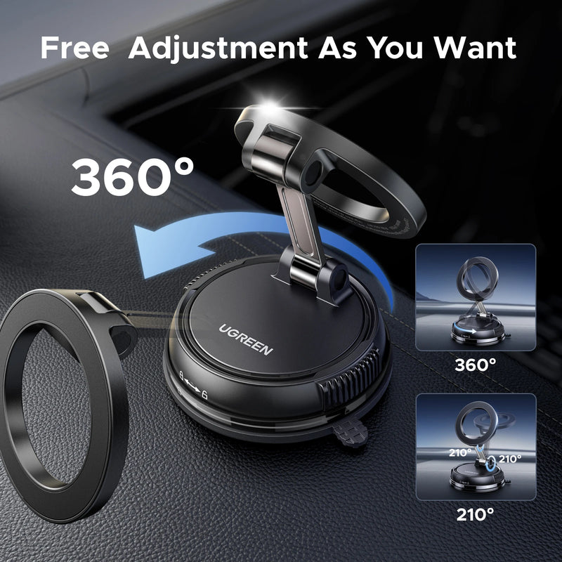 UGREEN Magnetic Car Phone Holder Dashboard Suction Cup 360°Rotatable Car Mount For Magsafe iPhone 16 15 14 ProMax Xiaomi Samsung