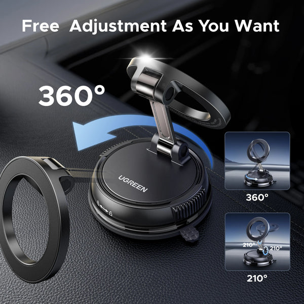 UGREEN Magnetic Car Phone Holder Dashboard Suction Cup 360°Rotatable Car Mount For Magsafe iPhone 16 15 14 ProMax Xiaomi Samsung
