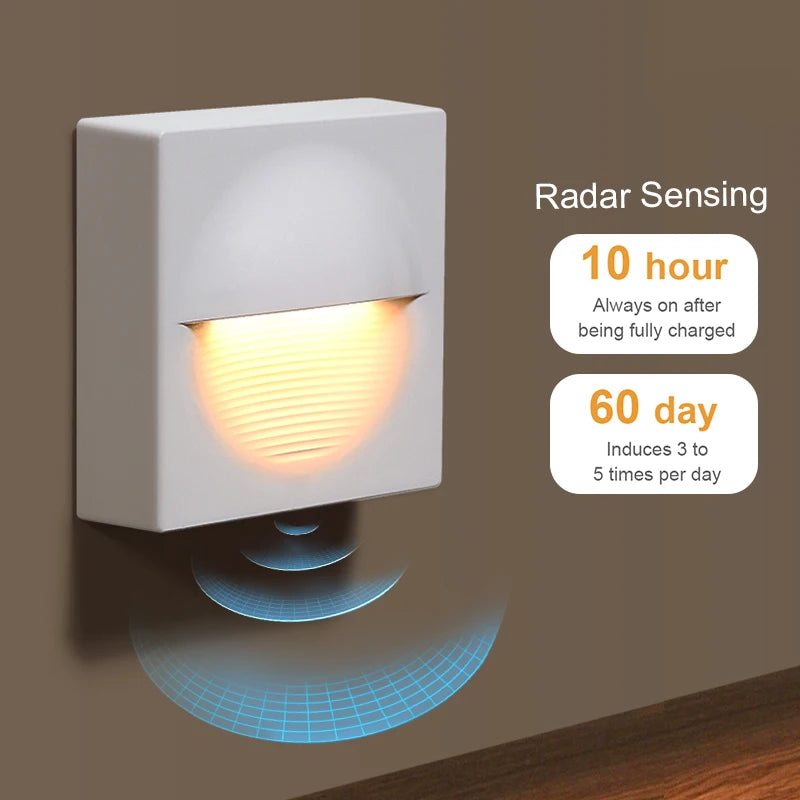 Radar Sensor Floor Lamp Night Light Magnetic Track Light Rechargeable Battery Magnetic Attraction Motion Sensor Light