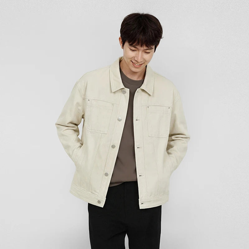 Semir Classic Jacket Men Spring Lapel Fleece Commute Basic Versatile Slightly Loose Structured Silhouette Casual Top