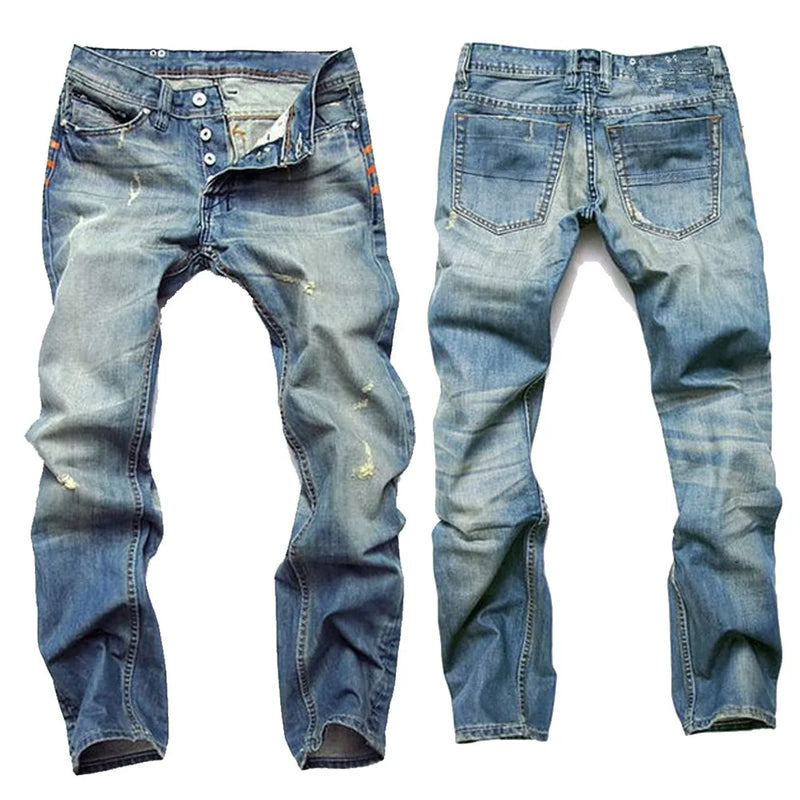 2026 Men's Blue Jeans 3D Digital Print Stretch Denim Pants Blue Black White Trousers Men Fashion Slacks 28-34 36 38 40 42