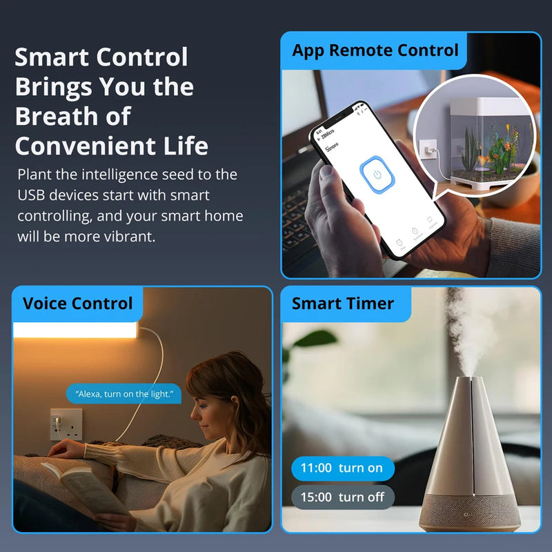 SONOFF ZBMicro Zigbee Micro USB Smart Adaptor Fast Charging EFR32MG21 Wide Transmit Coverage Voice Control eWeLink Alexa Google