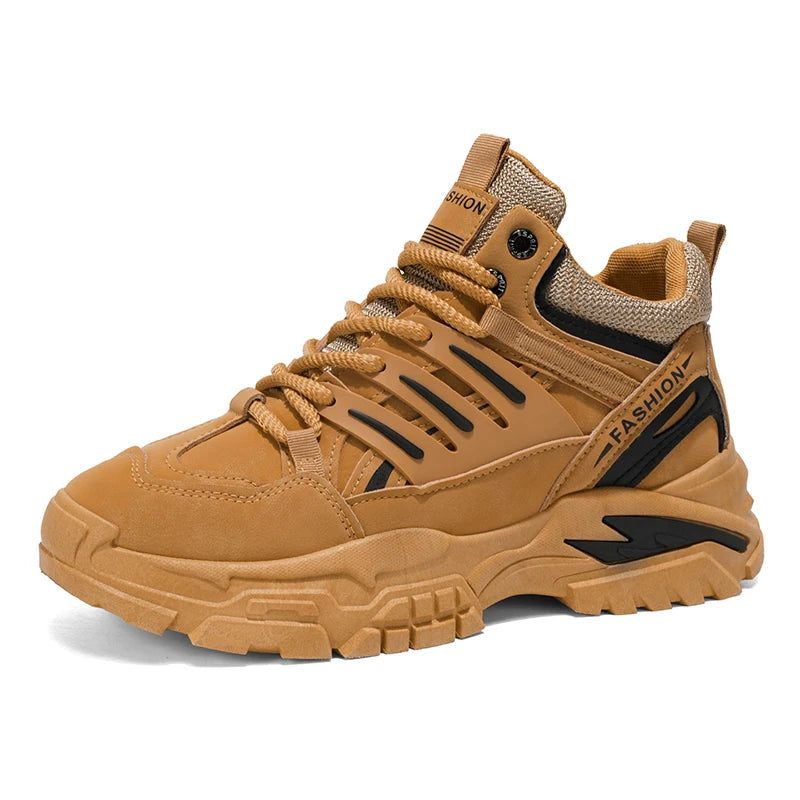 Men's boots four season comfort hiking tooling shoes soft sole anti-slip high-top casual boots fashion youth Joker outdoor boots