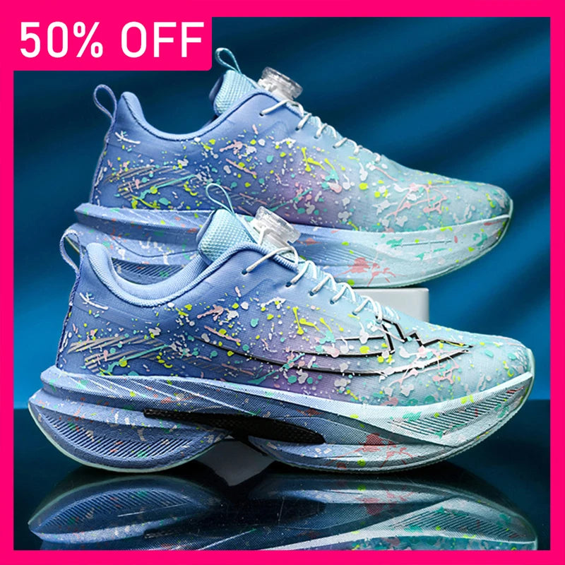 New Unisex Sports Shoes Rotating Buckle Trendy Mesh Breathable Outdoor Fitness Shoes 2026 New Thick Soled Training Sports Shoes