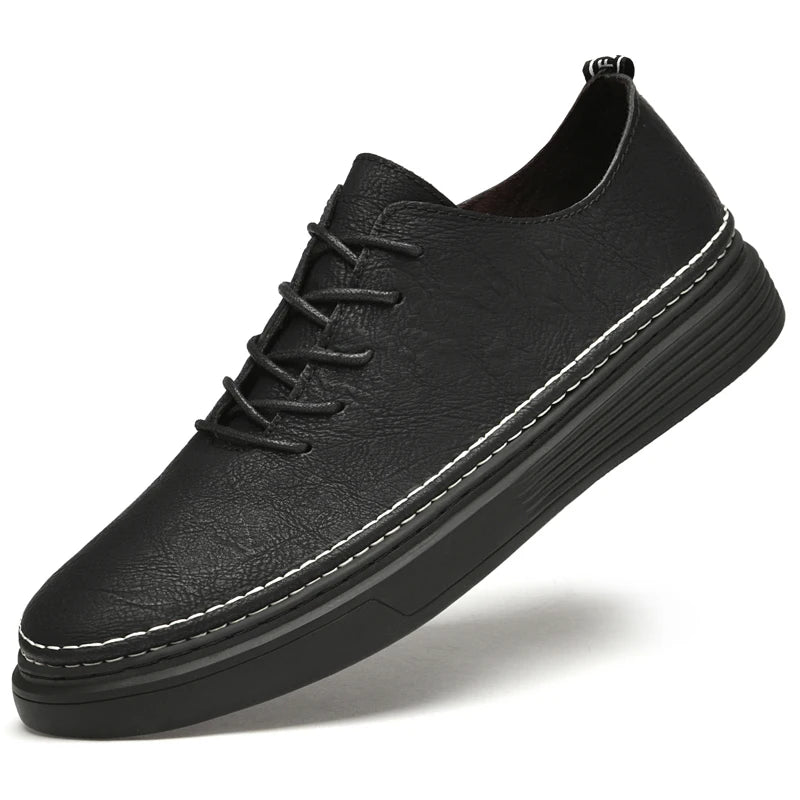 Summer Autumn Mens Retro Leather Casual Shoes Men Hollow Flat Shoes With Holes Big Size 46 47 Breathable Comfortable