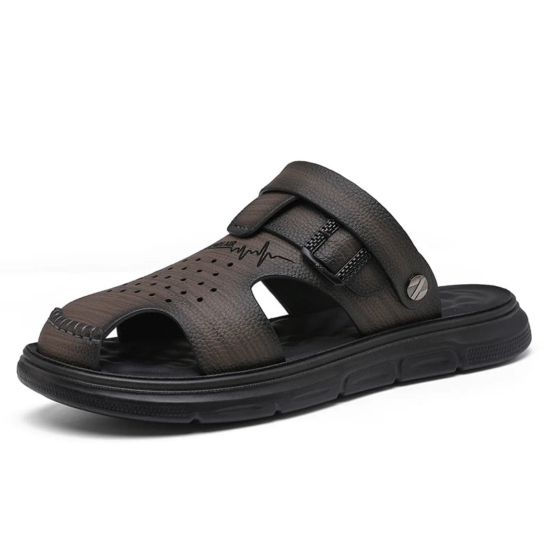 Sandals men's fashionable comfortable summer sandals mens outdoor wear breathable wear-resistant non slip soft soled beach shoes