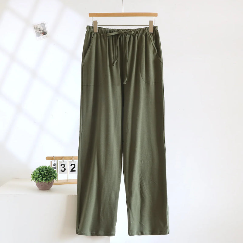 ខោគេងសម្រាប់ស្លៀកគេង ខោ pajama កូរ៉េ 100% កប្បាស ខោសម្រាប់ស្ត្រី រដូវផ្ការីក រដូវស្លឹកឈើជ្រុះ ខោ pajama ខោសម្រាប់ស្ត្រី