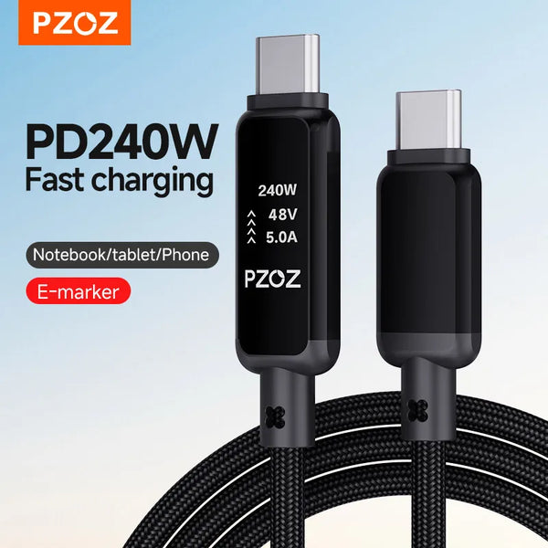 PZOZ for usb c to type c super charger fast charging cable iphone iPad Macbook Xiaomi Samsung oppo realme mobile phone cables