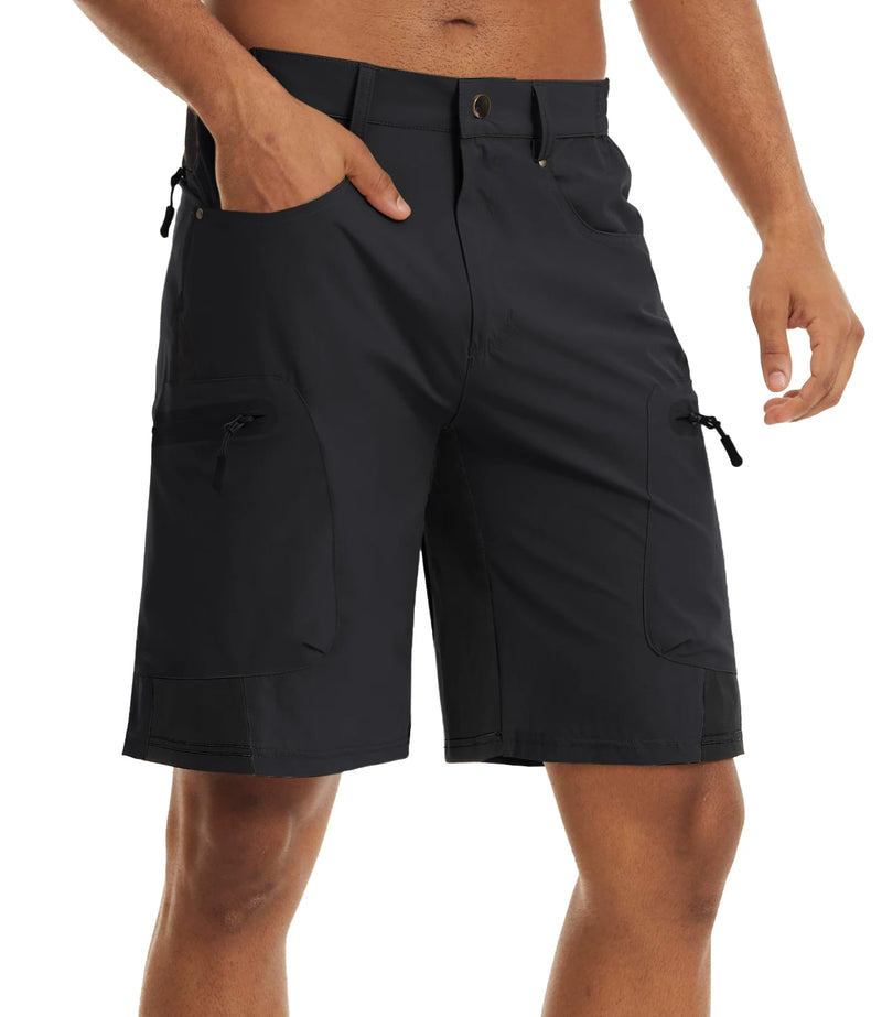 TACVASEN Men Summer Outdoor Shorts Quick Dry Knee Length Hiking Fishing Running Shorts Lightweight Multi-Pockets Workout Shorts
