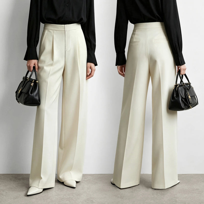 Amii Women's Wide Leg Pants Loose Fit Casual Business Versatile Minimalist Long Trousers Autumn Pants Female Clothing 12613009