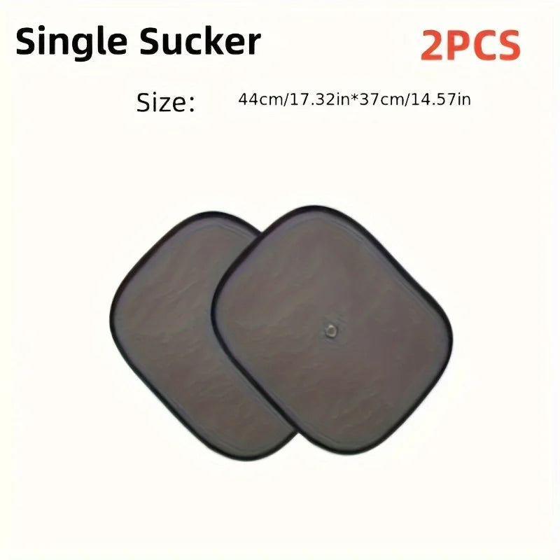 2pcs Car Sunshade, Electrostatic Window Insulation Mesh, Roll-Up Front Side Window Shade for Vehicle Cooling and Heat Reduction
