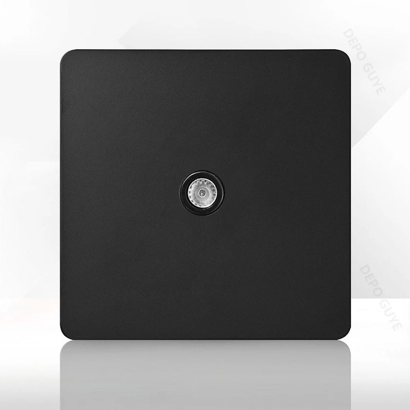 86 Type Retro Switch 1-4 Gang 2 Way Wall Light Brass Lever Toggle Switch Black Matte Stainless Steel Panel EU FR Power Outlet